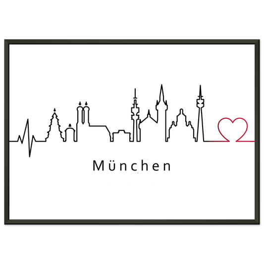 Premium-Poster aus mattem Papier mit Metallrahmen München