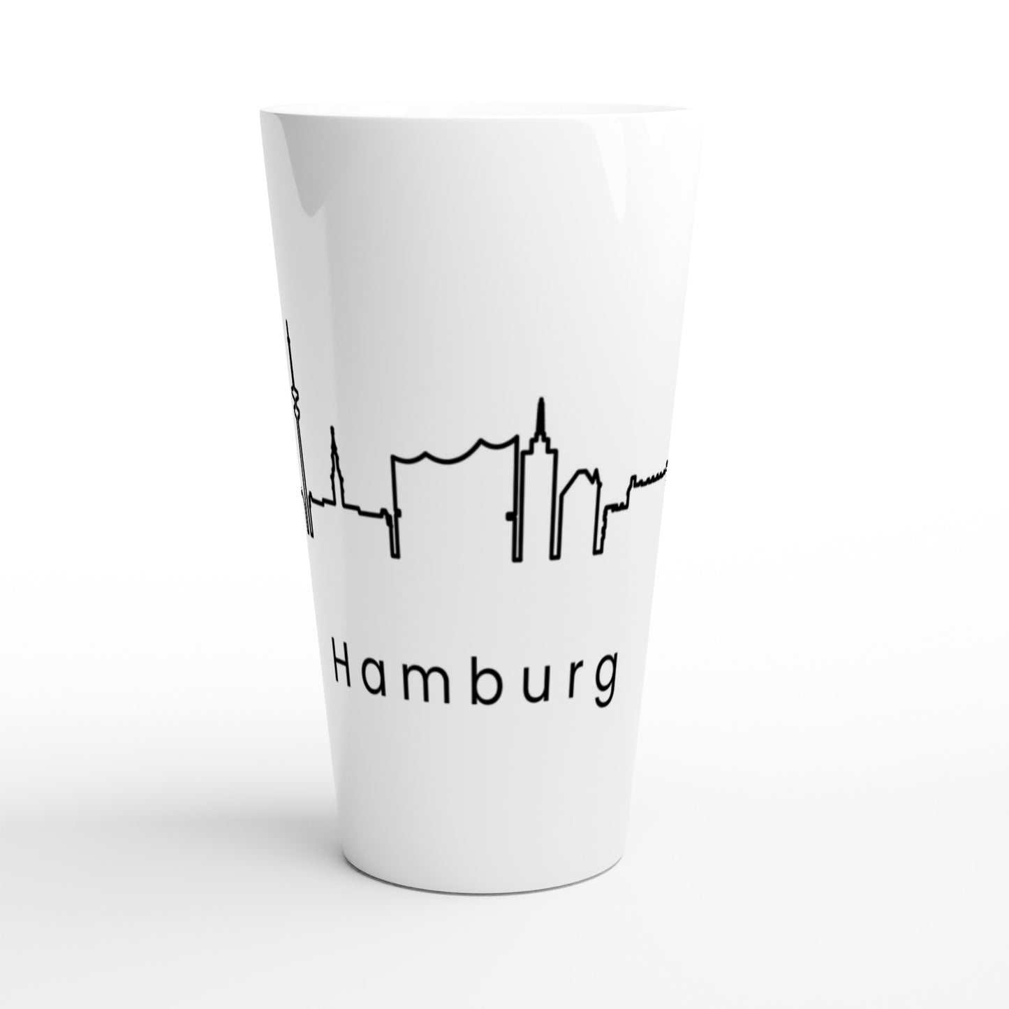 Weiße Latte-Tasse 17oz  Hamburg