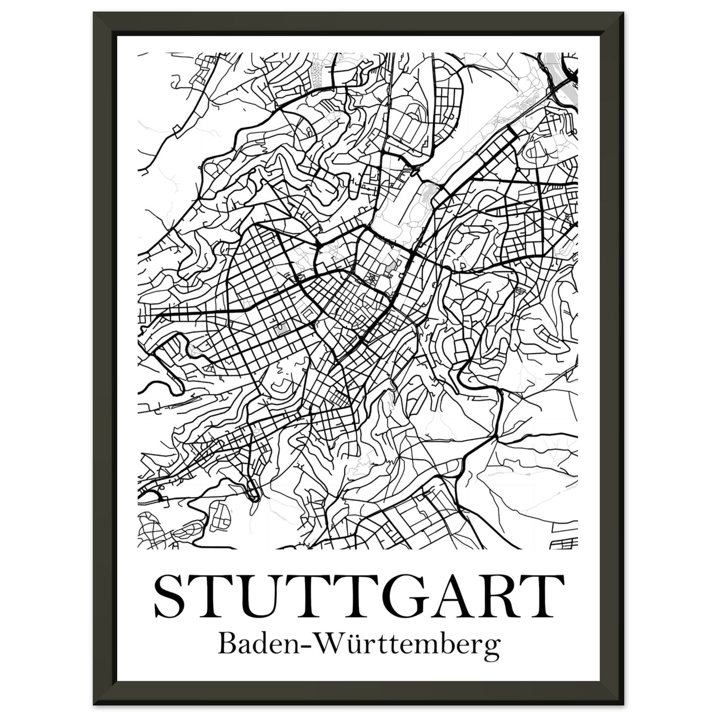 Premium-Poster mit Metallrahmen Stuttgart