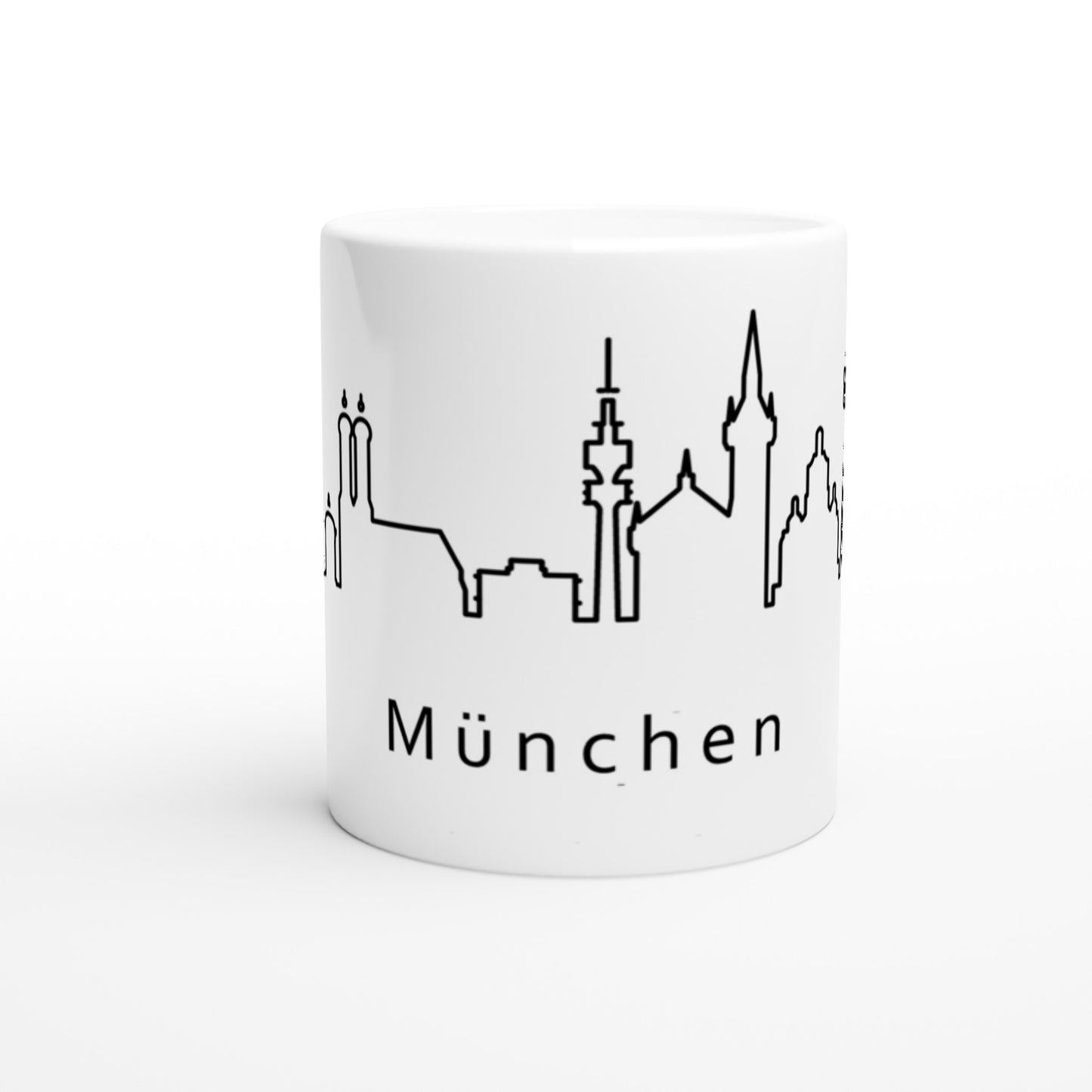Weiße Keramiktasse München