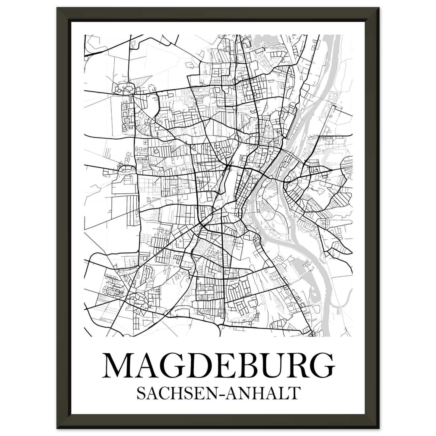 Premium-Poster mit Metallrahmen Magdeburg