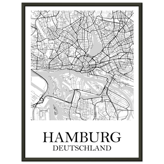 Premium-Poster mit Metallrahmen Hamburg