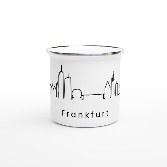Weiße Emaille-Tasse (12oz)  Frankfurt